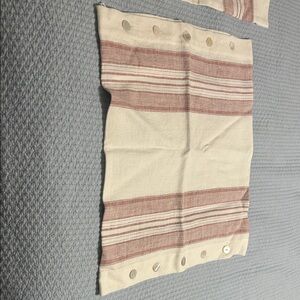 Two Serena & Lily Cream and Red Striped Fabric